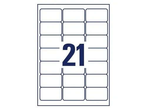 inkjetetiket Avery 63,5x38,1mm wit 10 vel 21 etiketten per vel