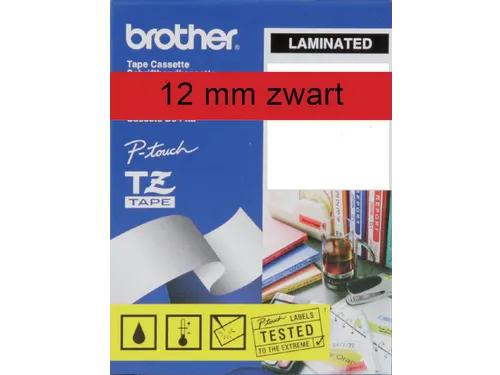 Labeltape Brother P-touch TZe-431 standaard 12mm zwart op rood