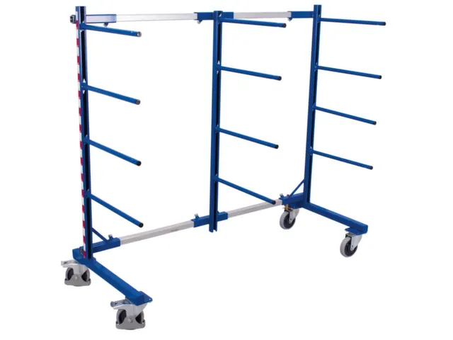 Draagarmwagen 400kg Enkelzijdig 3 Staanders 12 Liggers Ral5010