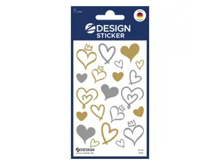 Foliesticker Z-design Gouden/ zilveren hartjes, pakje à 1 vel - 1