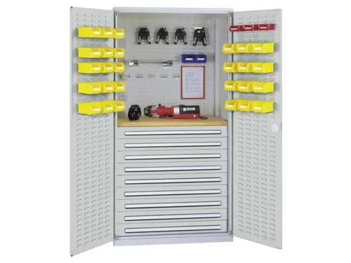 kast met sleufplaat,HxBxD 1950x1000x600mm,9lade(n),RAL5010