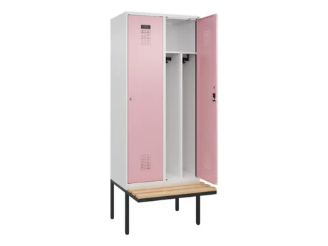 locker met bank,voor scheiding van kleding,HxBxD 2120x800x815mm,2vak