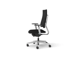 Bureaustoel Zwart Frame Wit Synchroonmechanisme Met Armleuning - 5
