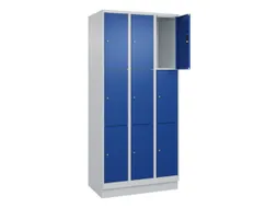 lockerkast,HxBxD 1950x900x500mm,3x3vakken,vak B 300mm,cil.-slot,sokkel