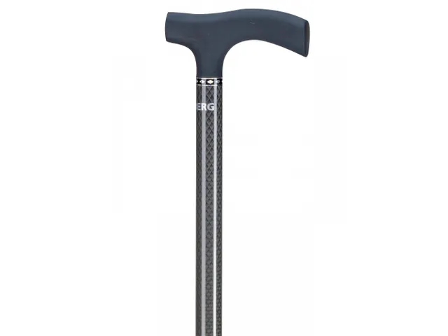 Wandelstok Able2 opvouwbaar carbon soft recht handvat zwart 85-95cm
