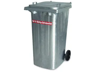 container,240l,HxBxD 1060x580x730mm,deksel staal,romp vuurverzinkt - 1