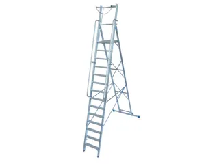 verrijdbare treden-platformladder eenzijdig 14treden stand H 3 3m - 1