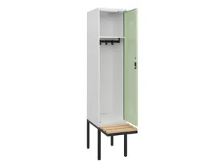 locker met bank,HxBxD 1950x400x815mm,1vak,vak B 400mm,cilinderslot - 1