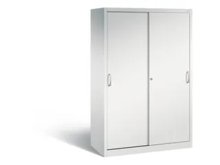schuifdeurkast,HxBxD 1950x1200x600mm,romp RAL7035,front RAL7035 - 1