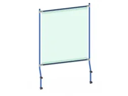 anti-speekselscherm,pvc-folie,glashelder,frame staal RAL5007