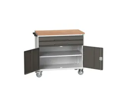 gereedschapswagen 980x1050x600mm multiplexblad 2 laden+Kast RAL7016