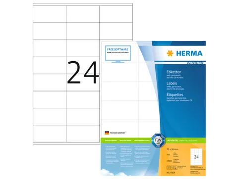 HERMA 4414 Premium etiketten A4 70x36mm Wit 12000 stuks