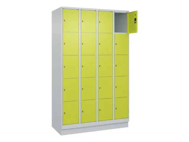 lockerkast,HxBxD 1950x1200x500mm,4x5vakken,vak B 300mm,cil.-slot
