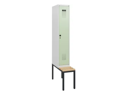 locker met bank,HxBxD 1950x300x815mm,1vak,vak B 300mm,draaigrendel
