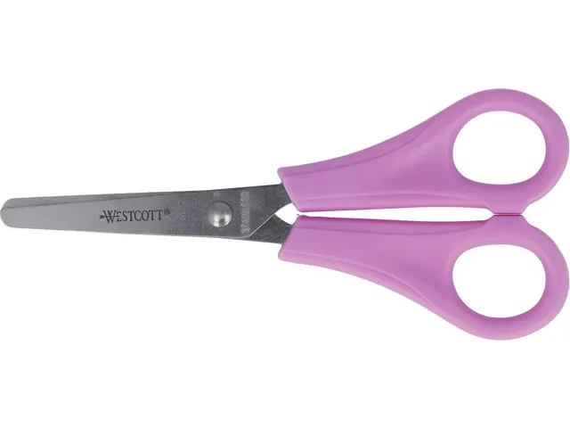 Schaar Westcott Kids 13cm RH kunststof ronde punt roze bulk met label