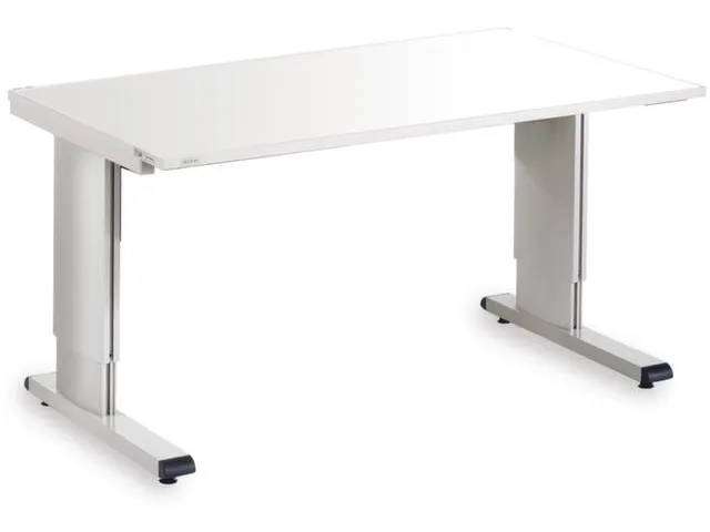 montagetafel,HxBxD 700-1100x1500x800mm,blad melaminehars RAL7035