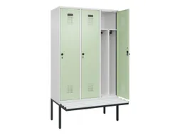 locker met bank,voor scheiding van kleding,HxBxD 2120x1200x815mm,3vak
