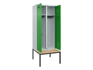 locker met bank,voor scheiding van kleding,HxBxD 2120x800x815mm,2vak - 1