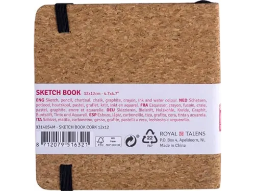 TAC schetsboek Kurk 12x12cm