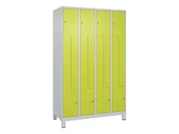 Z-garderobekast,HxBxD 1950x1200x500mm,vak B 150/300mm,cil.-slot,voeten