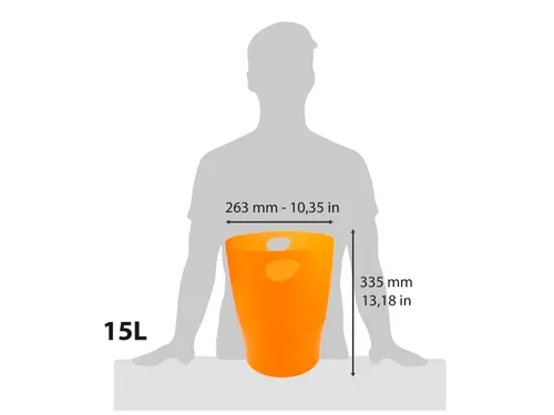 ECOBIN Papiermand 15 L oranje transparant