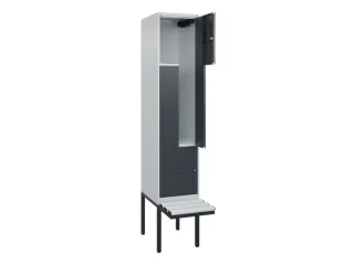Z-garderobekast,HxBxD 2120x400x815mm,2vak,vak B 400mm,cil.-slot - 2