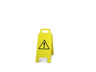 waarschuwingsbord,Let op/gevaar,vloeropsteller,kunststof,geel - 1