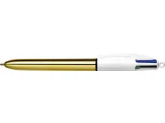 Balpen Bic Goud 4kleuren inkt