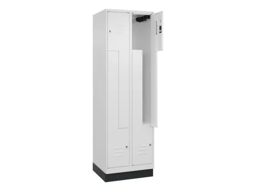 Z-garderobekast,HxBxD 1950x600x500mm,vak B 150/300mm,cil.-slot,sokkel
