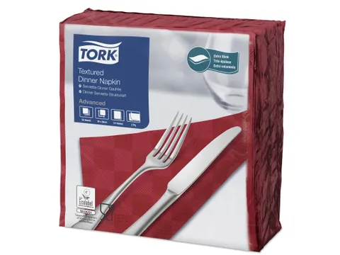Tork 478789 Textured Dinnerservet Advanced Bordeaux 38x39cm