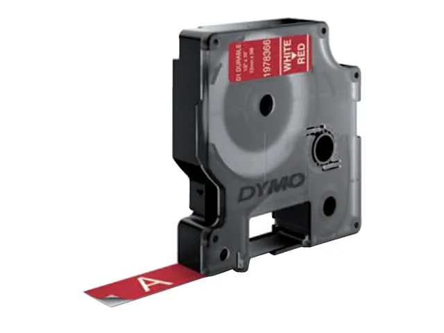 Labeltape Dymo D1 1978366 12mmx3m wit op rood