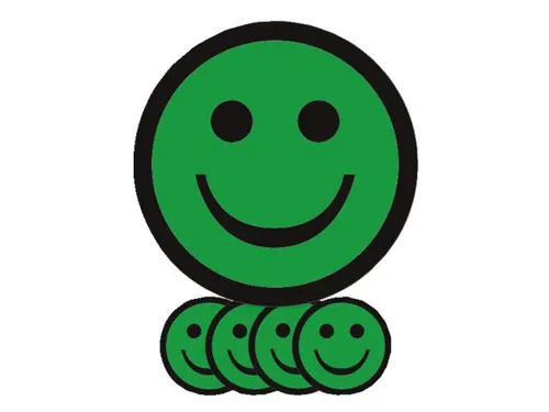 Magneet smiley 25mm emotie blij groen 5 stuks