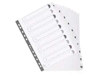 Bedrukte tabbladen geplastificeerde tabs 10-delig 1-10 A4 Wit - 3