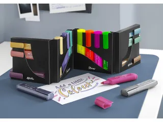 Markeerstiften Faber-Castell Deskset 16 kleuren, 4 neon, 4 pastel en 8 - 4