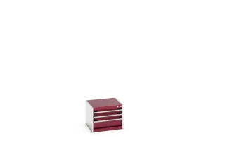 ladekast HxBxD 400x525x525mm 3laden RAL7035 front RAL3004 - 7