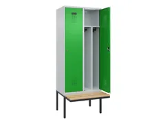 locker met bank,voor scheiding van kleding,HxBxD 2120x800x815mm,2vak