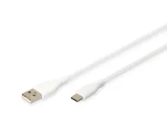 USB-C siliconen oplaadkabel USB-A USB-C 2m USB 2.0 60W wit