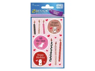 Papieretiket Z-design Creative pakje a 1 vel birthday - 2