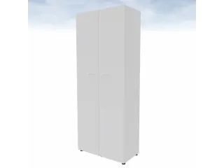 Garderobekast 2140x860x450mm 2 Legborden Kledingstang Romp/Front Wit - 3