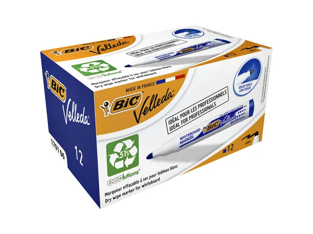 Viltstift Bic Velleda 1701 whiteboard rond large blauw