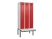 locker met bank,voor scheiding van kleding,HxBxD 2120x900x815mm,3vak