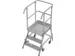 bordestrap,verrijdbaar,bordes H 0,75m,3treden,aluminium,4zwenkwielen
