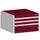 ladekast HxBxD 400x650x525mm 3laden RAL7035 front RAL3004