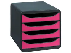 Ladenblok A4+ BIG-BOX Classic 4 laden Zwart Framboos