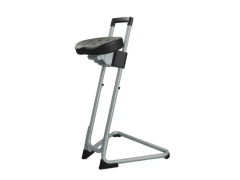 Stahulp H 600-850Mm Zitverstelling Zitting Zwart/onderstel Pu/lichtgri