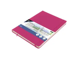 Schetsboek Kangaro A4 hot pink PU HC 80 vel 140gr roomwit met elastiek