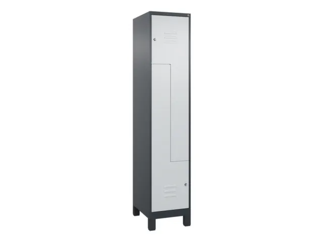 Z-garderobekast,HxBxD 1950x400x500mm,vak B 200/400mm,cil.-slot,voeten