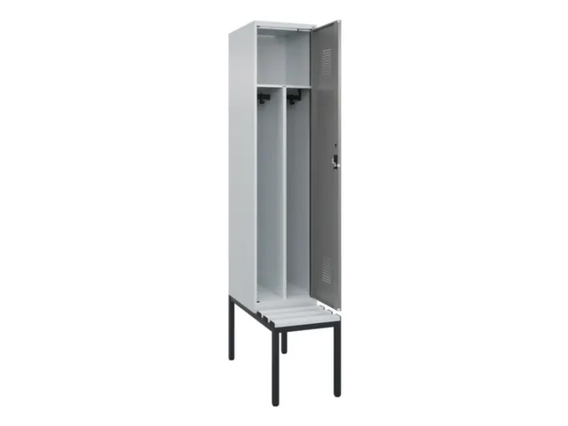 locker met bank,voor scheiding van kleding,HxBxD 2120x400x815mm,1vak