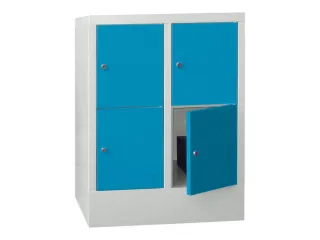 lockerkast,HxBxD 855x600x500mm,2x2vakken,RAL7035,front RAL5012 - 2