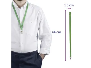 Lanyard Avery rPET groen 440x15mm met karabijnhaak 10 stuks - 6